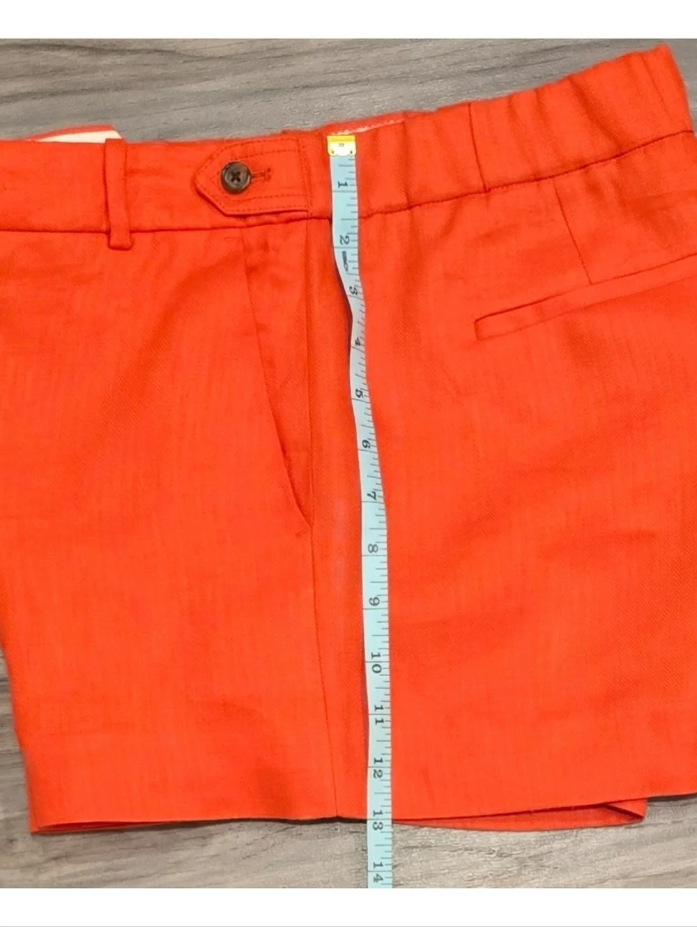 J. Crew Red 100% Linen Shorts Size 8 Tailored Flat Front Casual Summer Shorts